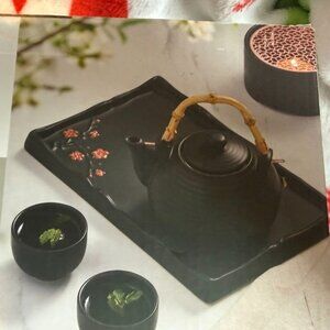 Maison Home Teapot With Warmer And 2 Teacups With Tray Black